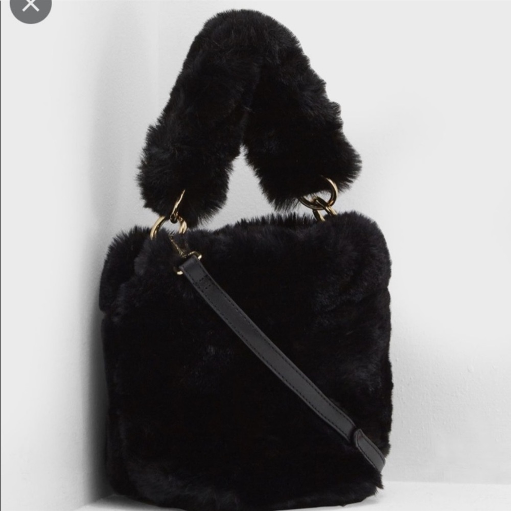 Top shop retro y2k euphoria faux fur handbag crossbody strap